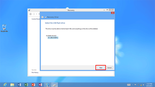 Windows 8 Choose Recovery Drive